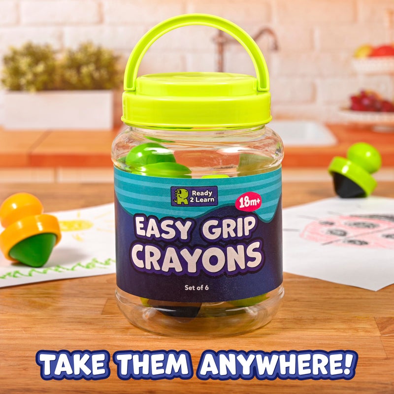 READY 2 LEARN Easy Grip Crayons | Non Toxic | Six Colors | 18m+ | Chunky, Palm-Grasp Toddler Crayons | Easy to Hold | Refills Available - Image 5